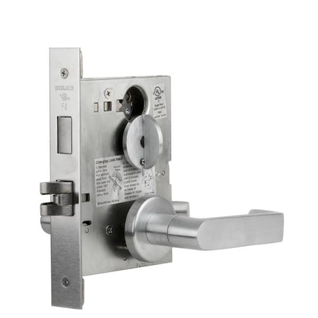 Schlage L SERIES STOREROOM W/D-BOLT KEYED SINGLE CYLINDER, STANDARD CYLINDER, 06 LEVER / A ROSE, SAT SCH-L9480P-06A-626